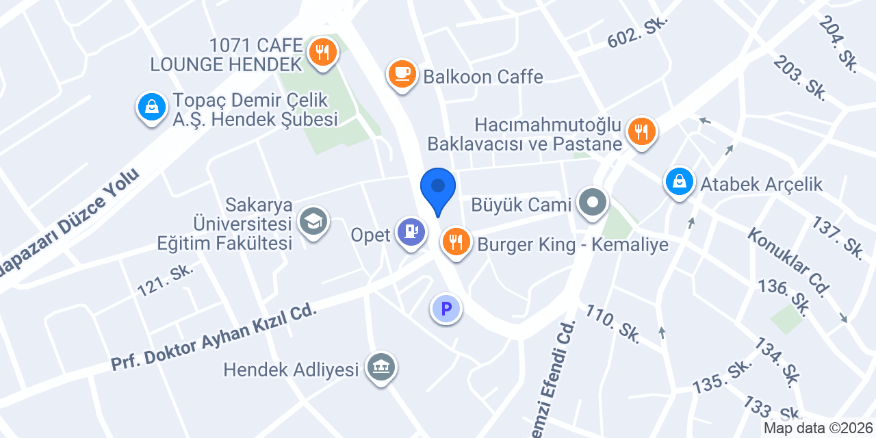 QNB Hendek Şubesi konumu