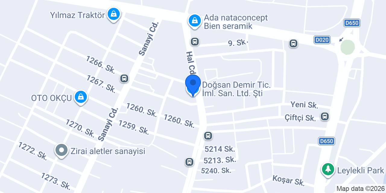 Doğsan Demir Tic. İml. San. Ltd. Şti. konumu