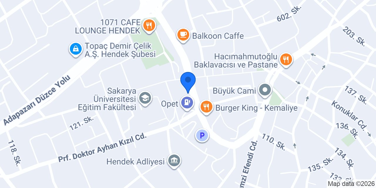 Yapı Kredi - Hendek Şubesi konumu