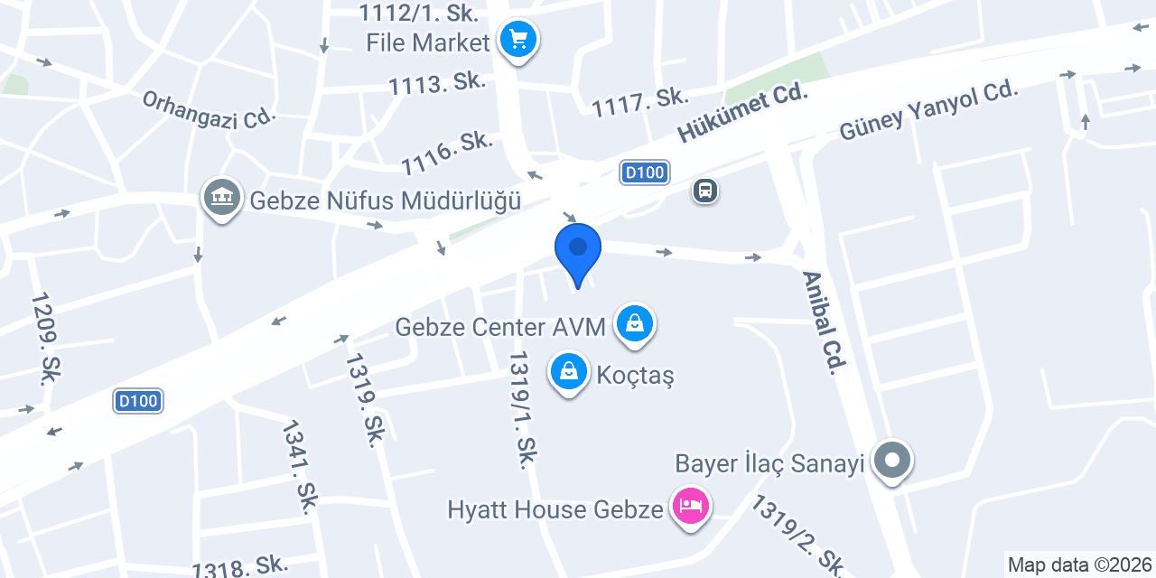 Gümüş Şase Gebze konumu