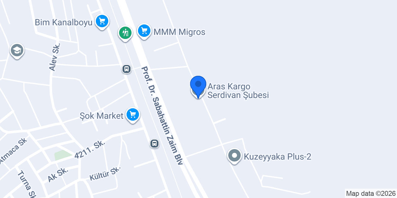 Aras Kargo Serdivan Şubesi konumu