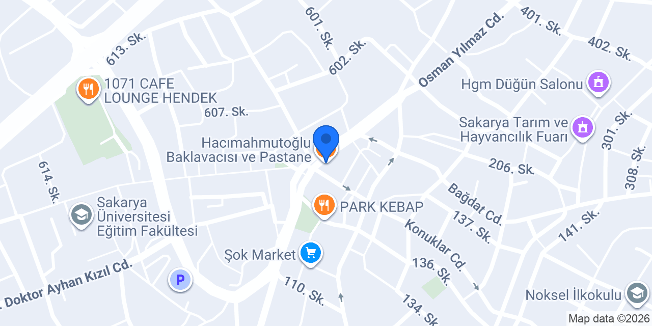 Hacımahmutoğlu Baklavacısı ve Pastane konumu