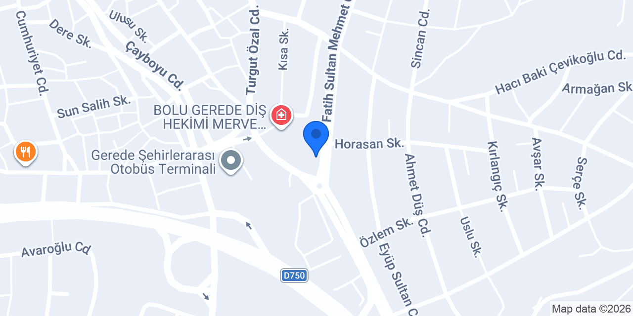 Gerede Merkez Talebe Yurdu konumu