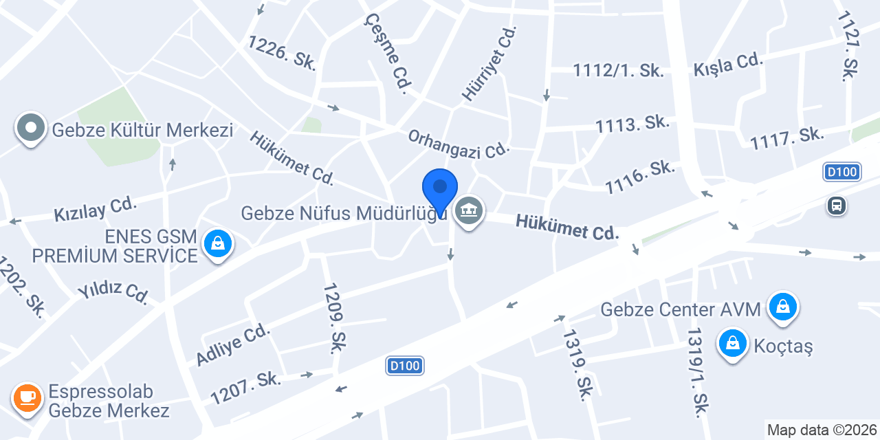 Halkbank Gebze Şubesi konumu