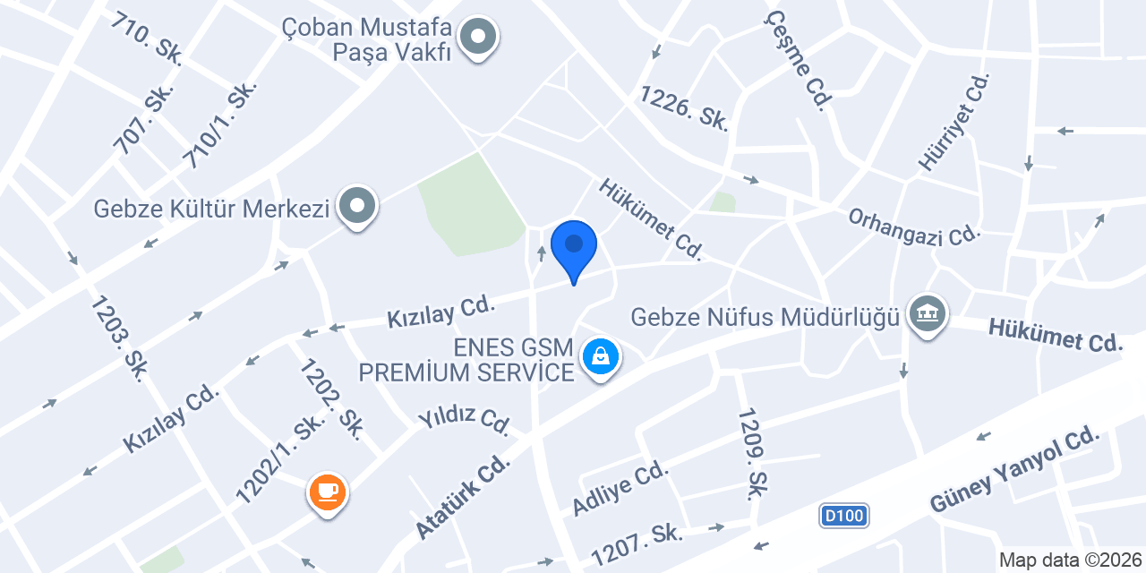 PTT BANK GEBZE ŞUBESİ konumu