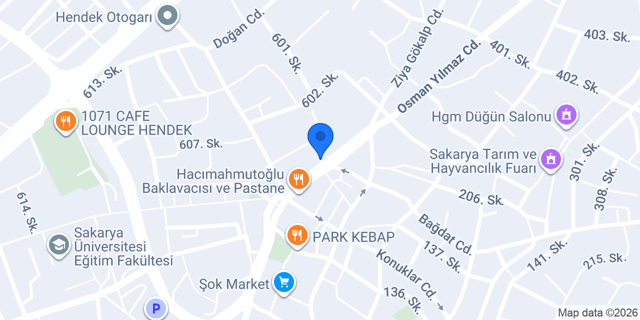 Adabeyan Kitapevi Hendek Şubesi konumu