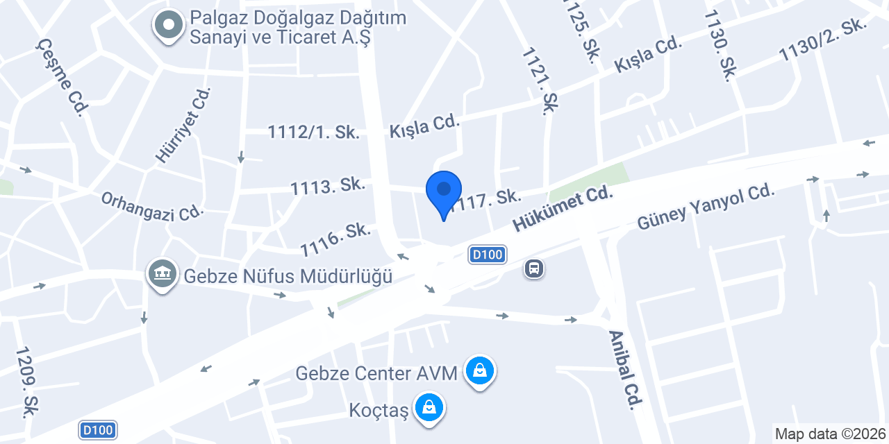 Hünkar Künefe Gebze Center konumu