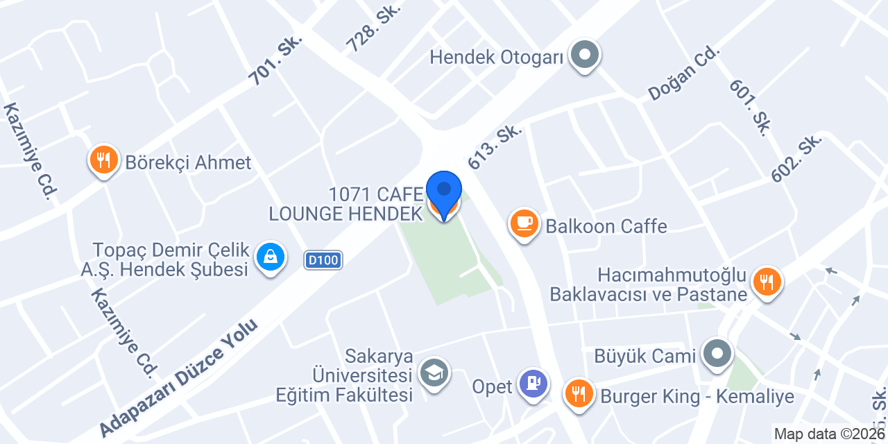 1071 CAFE LOUNGE HENDEK konumu