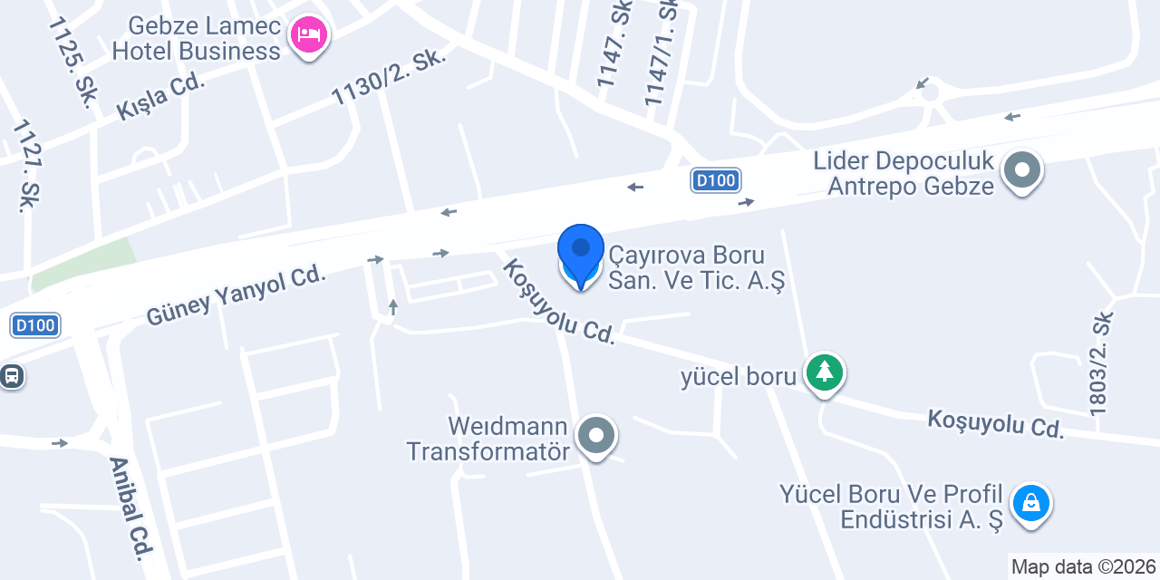 Çayırova Boru San. Ve Tic. A.Ş. konumu