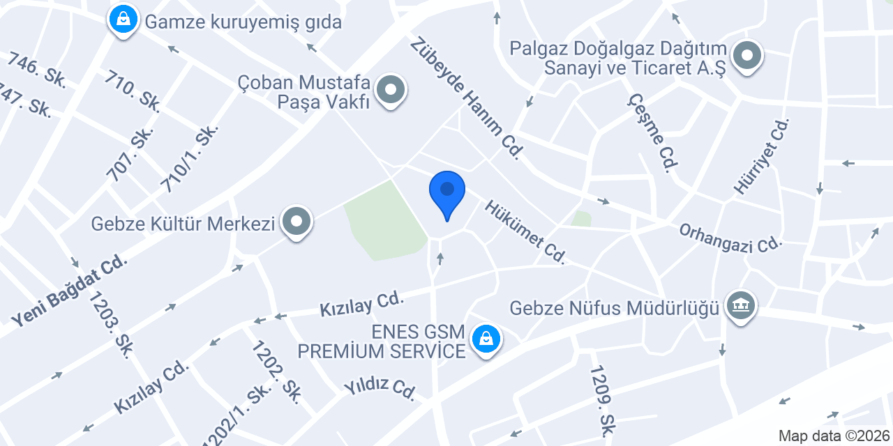 Mavi - Gebze Cadde konumu