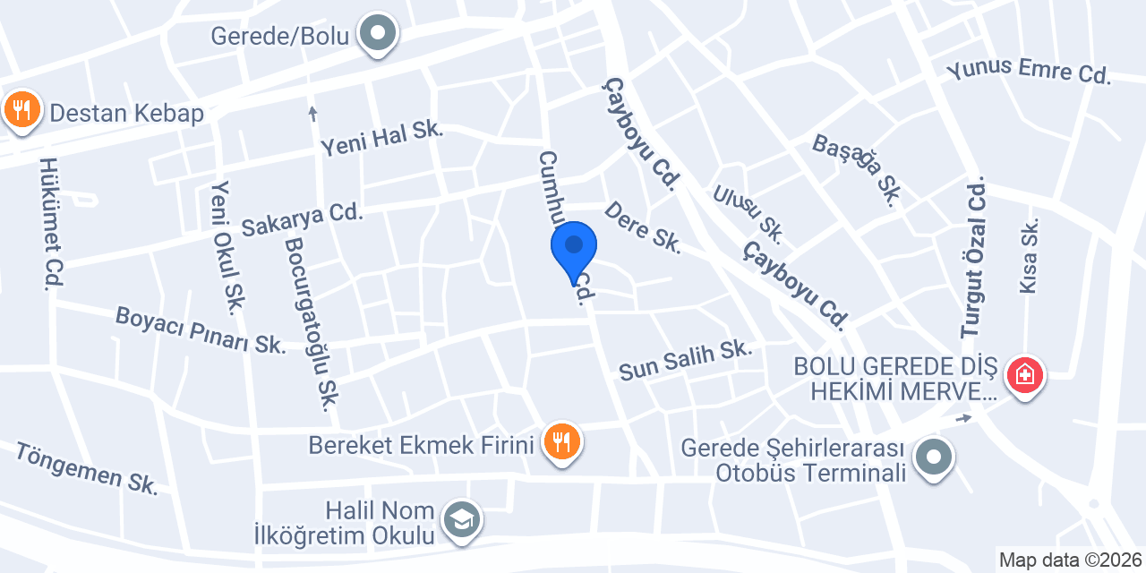 Rahmet Turizm Bolu konumu