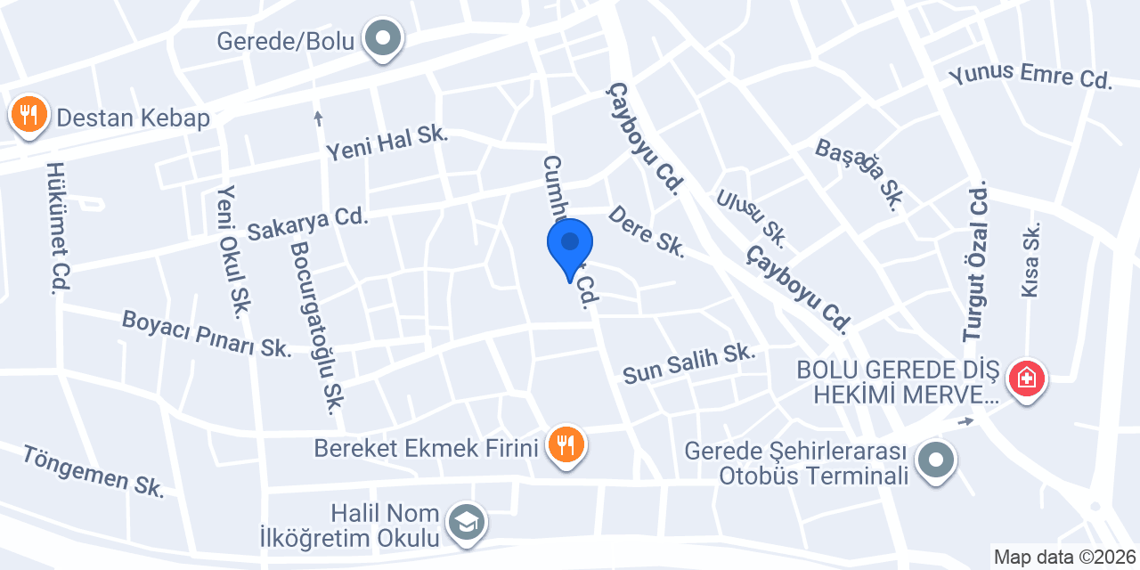 Gerede Veteriner Kliniği konumu