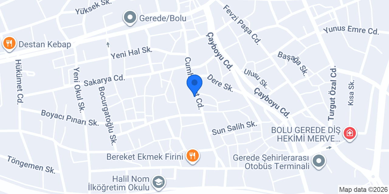 Aras Kargo Gerede Şubesi konumu