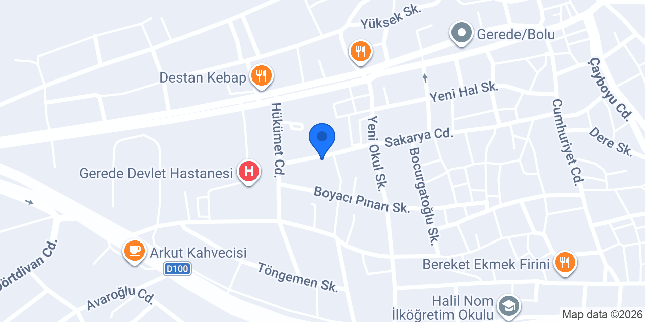 Gerede Maraton Sürücü Kursu konumu