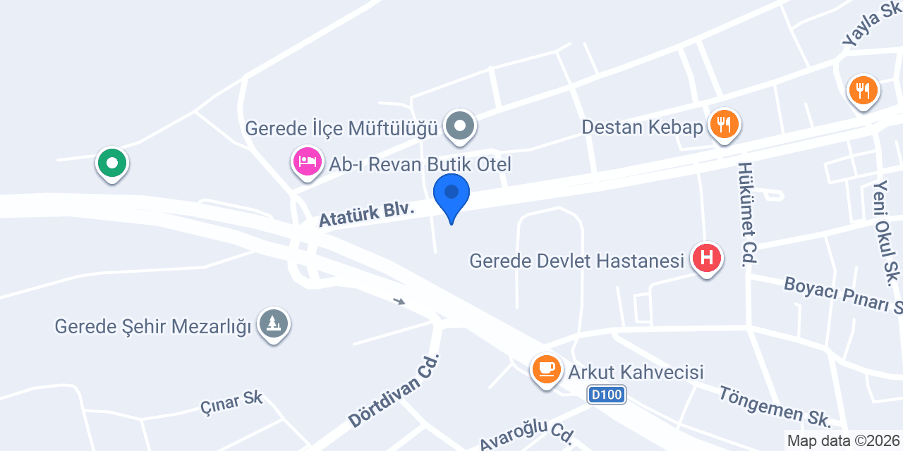 Gerede Anadolu Lisesi konumu