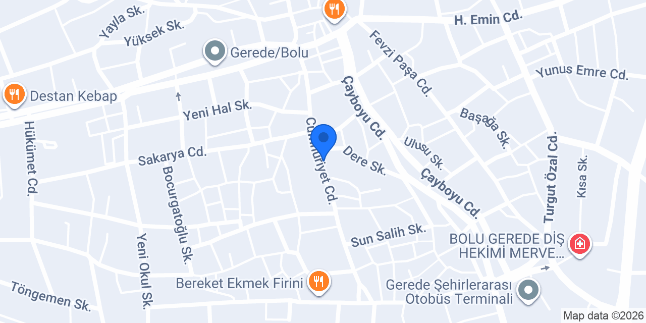 Yurtiçi Kargo Gerede konumu