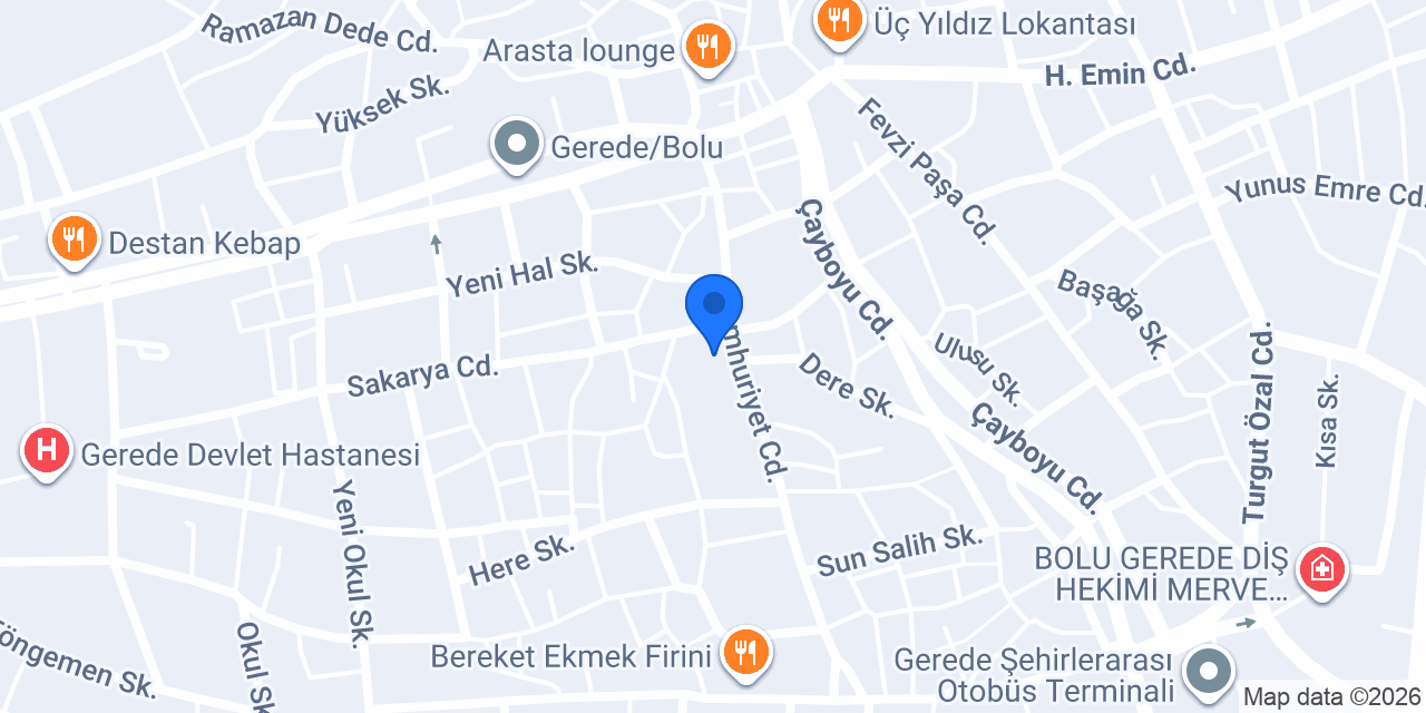 Sürat Kargo Gerede Şube konumu