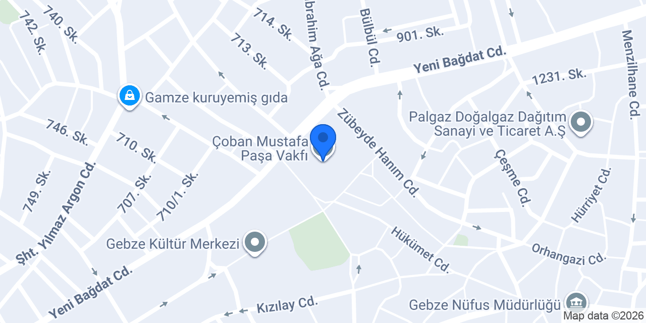 Çoban Mustafa Paşa Vakfı konumu
