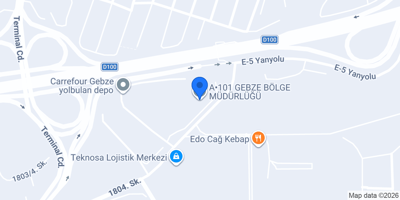 A•101 GEBZE BÖLGE MÜDÜRLÜĞÜ konumu