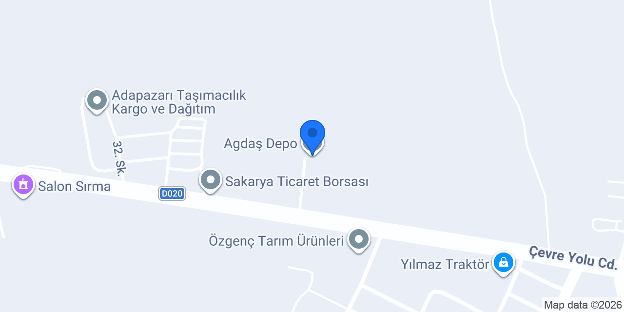 Agdaş Depo konumu