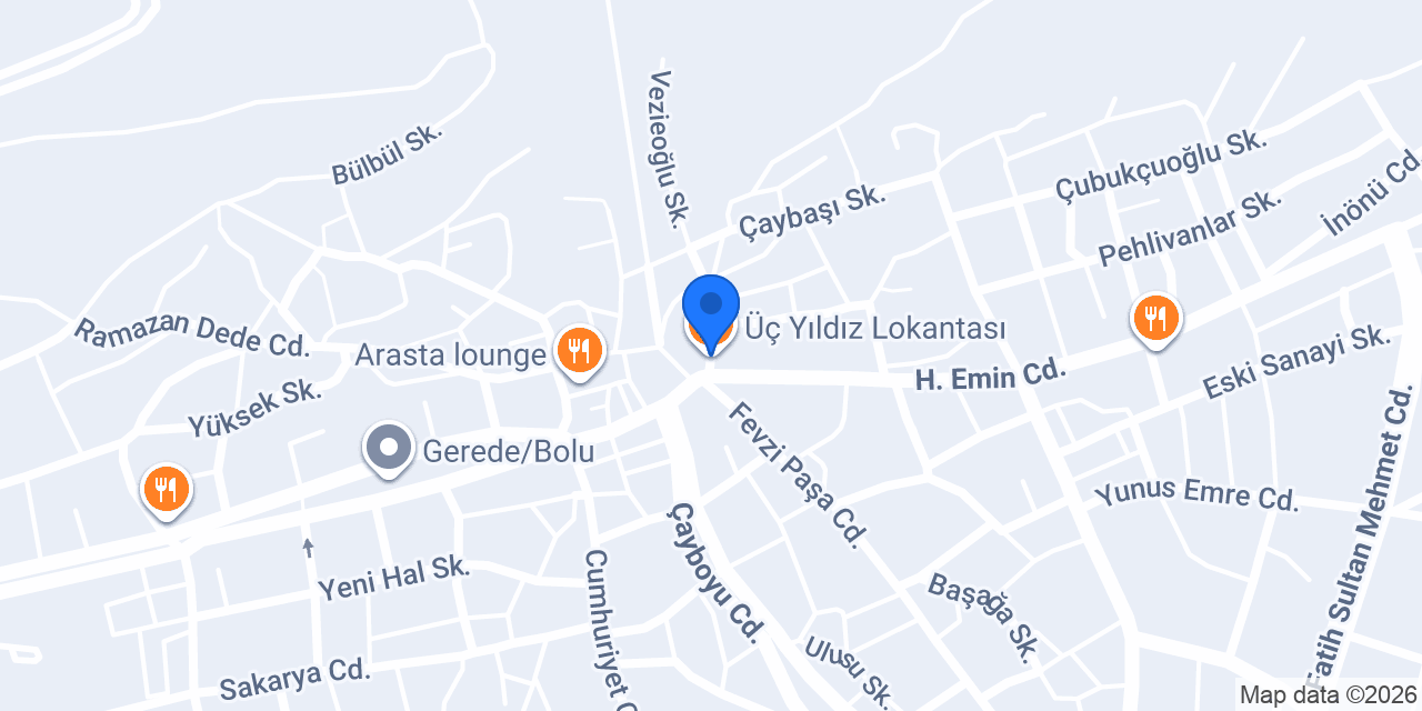 Üç Yıldız Lokantası konumu