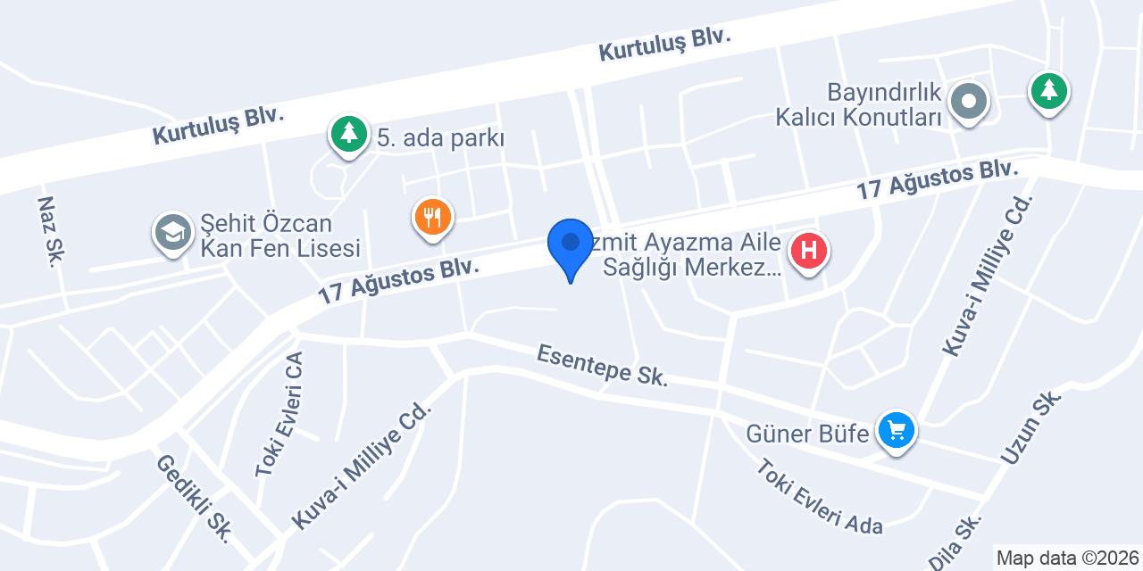 30 Ağustos İlkokulu konumu