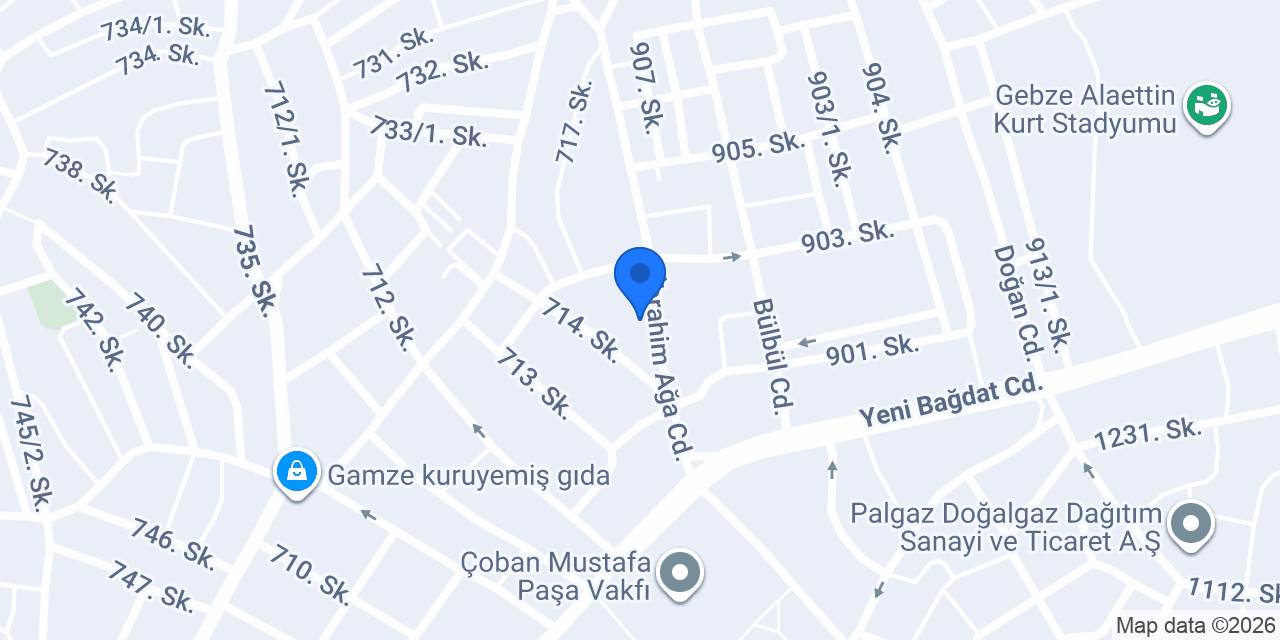 Tatbak Gebze Merkez Şubesi konumu