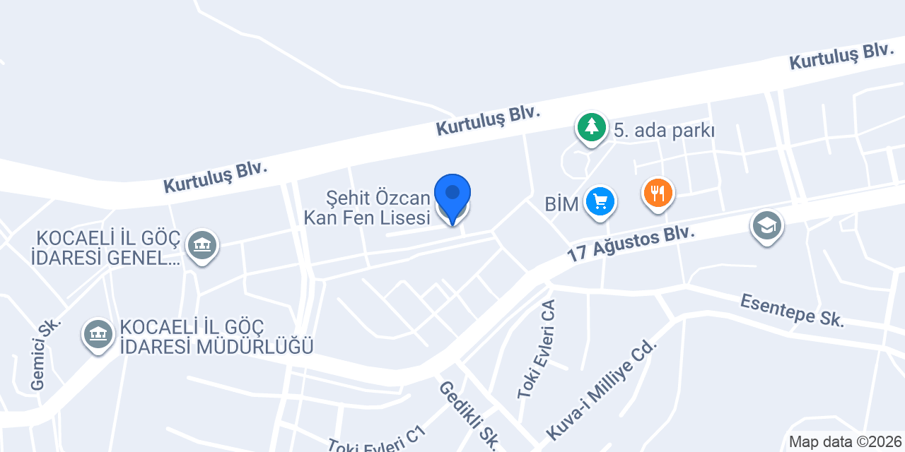 Şehit Özcan Kan Fen Lisesi konumu