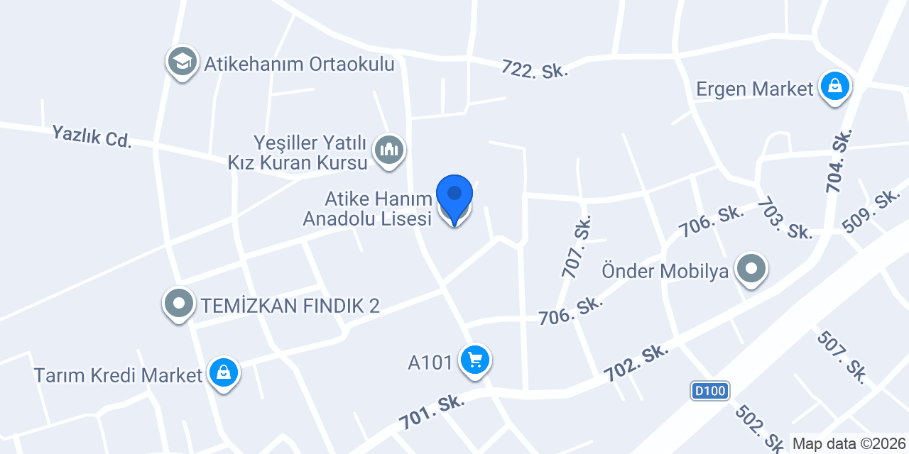 Atike Hanım Anadolu Lisesi konumu