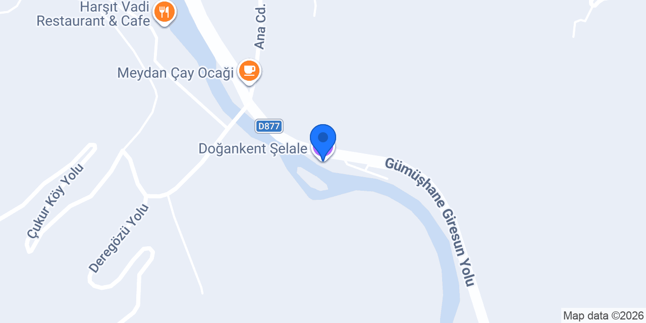 Doğankent Şelale konumu