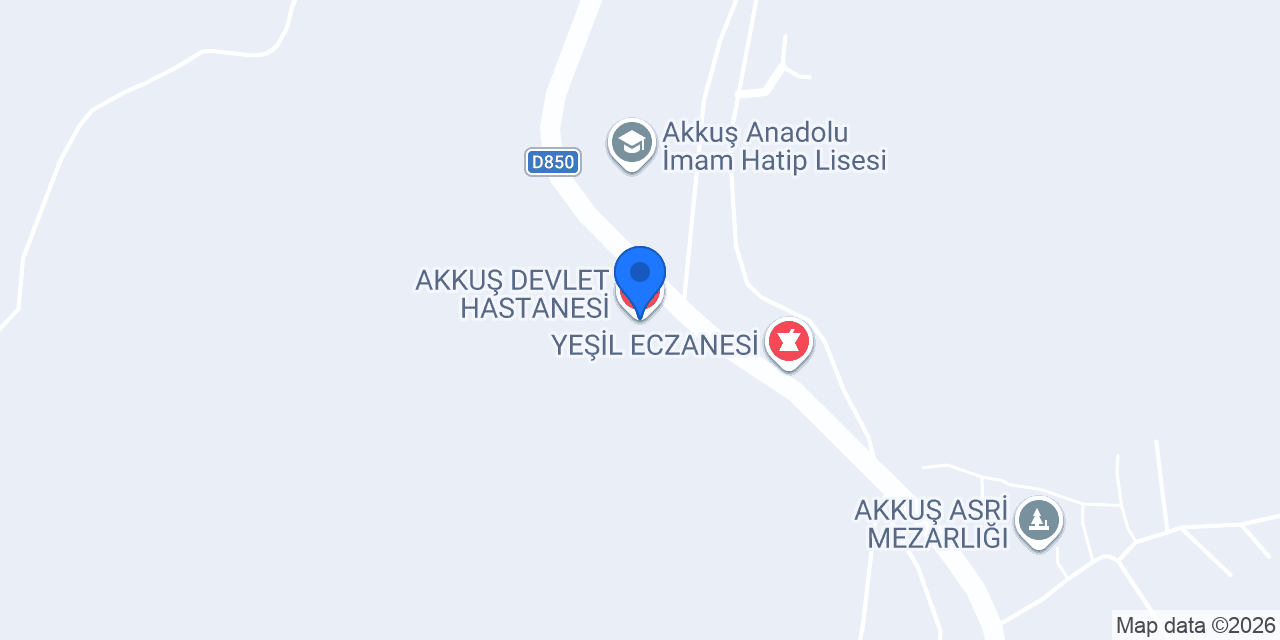 AKKUŞ DEVLET HASTANESİ konumu