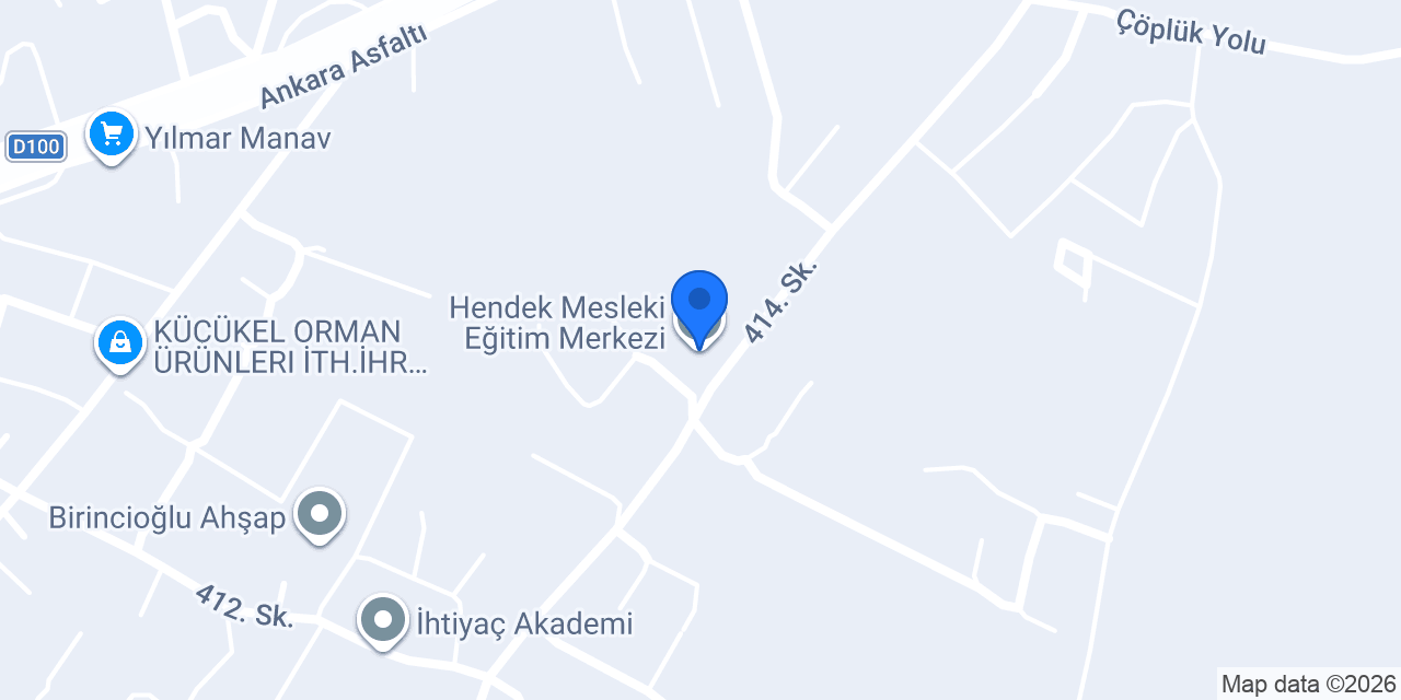 Hendek Mesleki Eğitim Merkezi konumu
