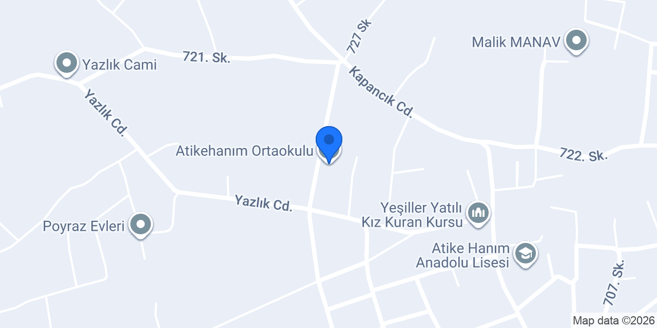 Atikehanım Ortaokulu konumu