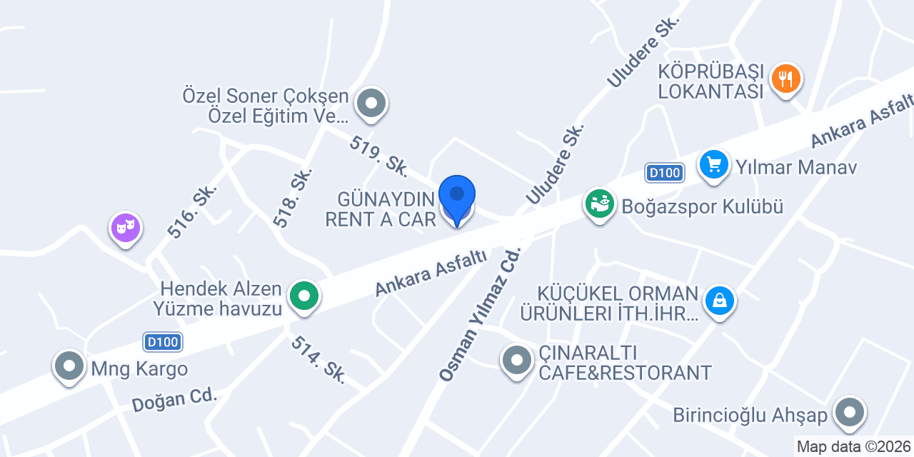GÜNAYDIN RENT A CAR konumu