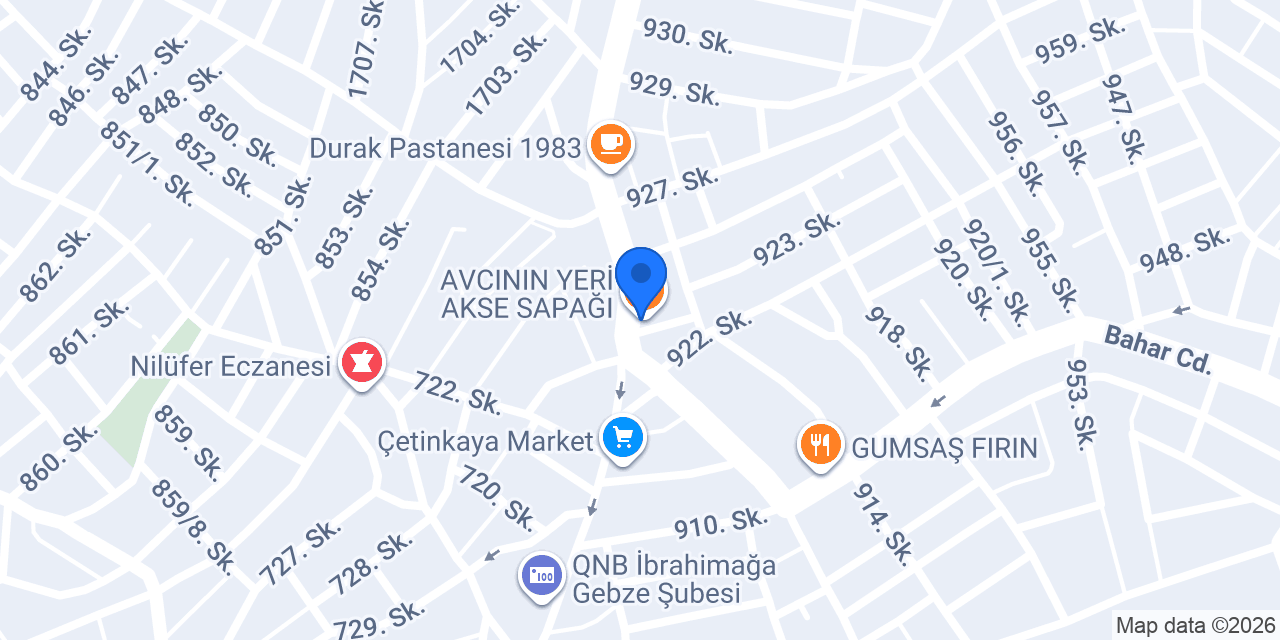 AVCININ YERİ AKSE SAPAĞI konumu