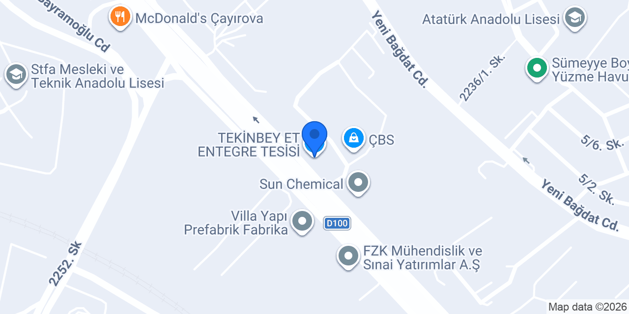 TEKİNBEY ET ENTEGRE TESİSİ konumu