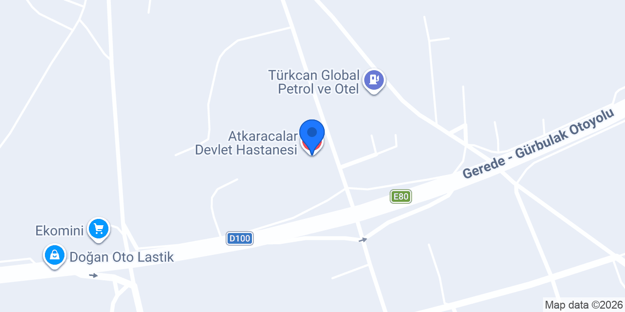 Atkaracalar Devlet Hastanesi konumu