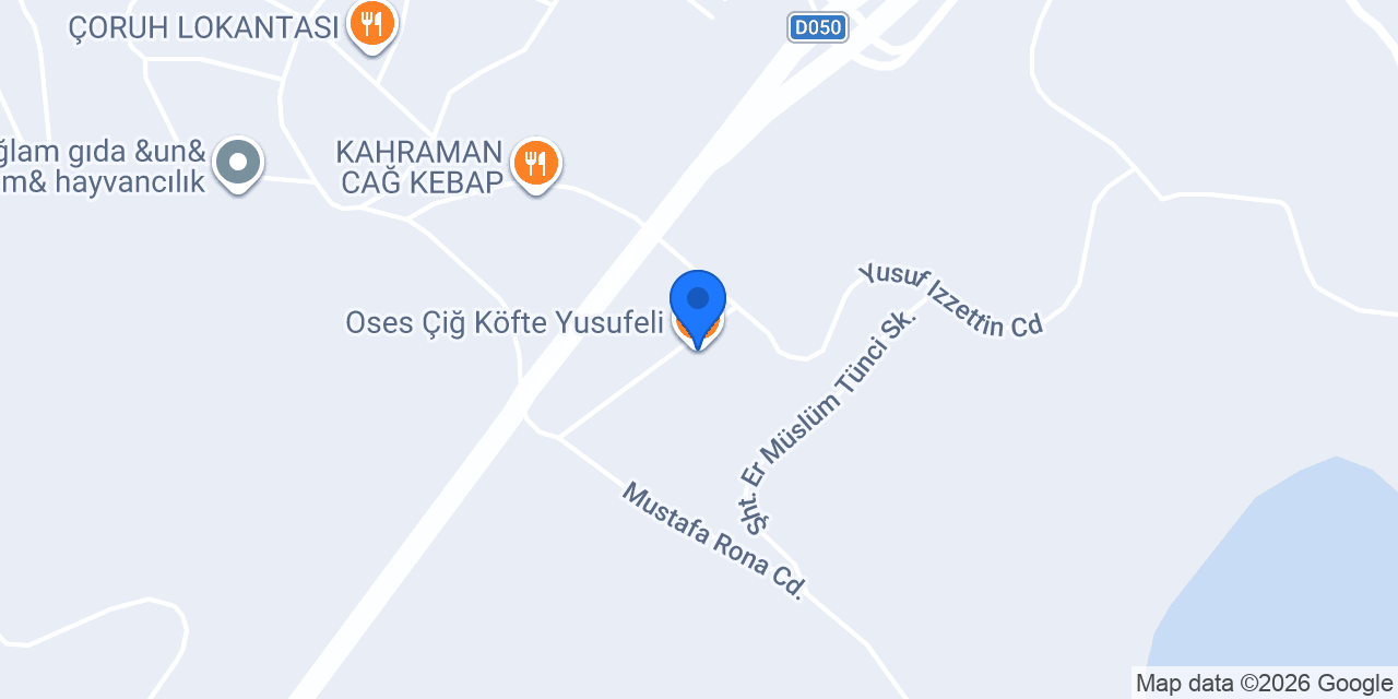 Oses Çiğ Köfte Yusufeli konumu