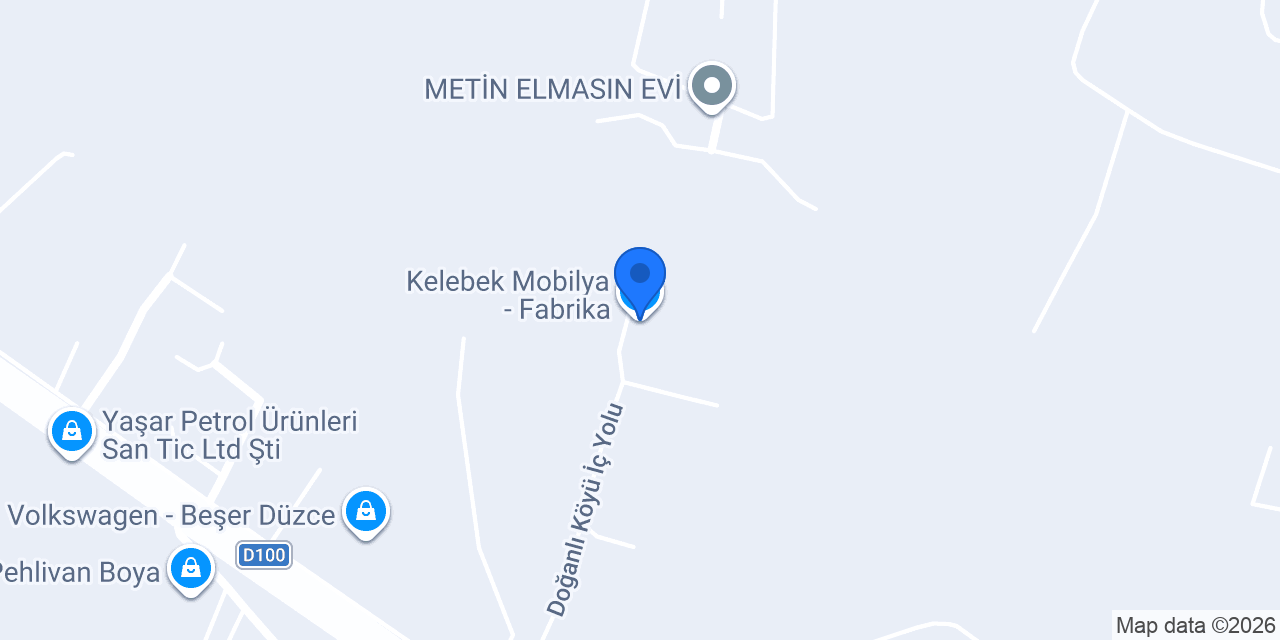 Kelebek Mobilya - Fabrika konumu