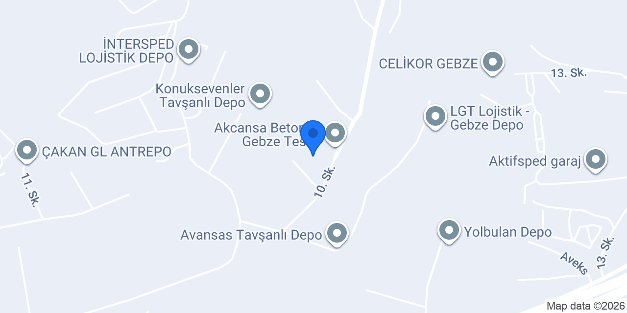 Bursa Beton Gebze Tesisi konumu