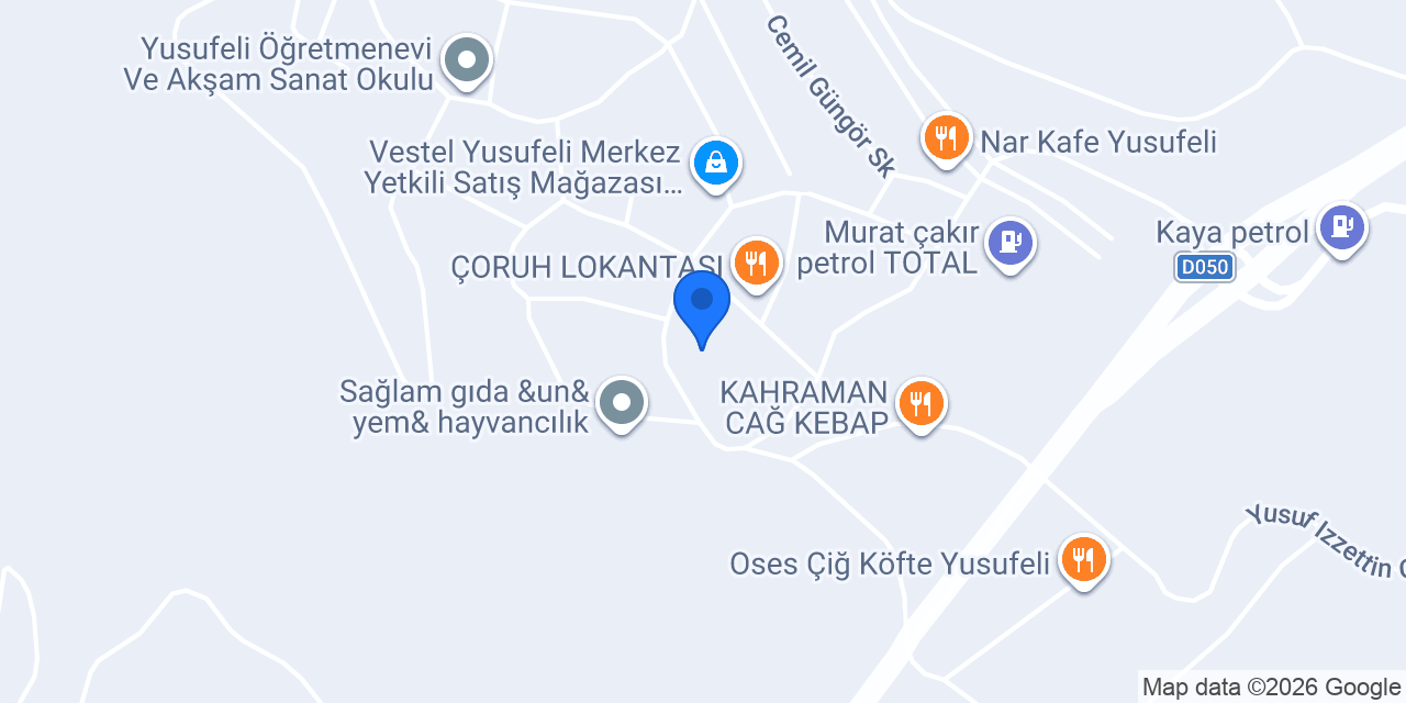 Halkbank Yusufeli Şubesi konumu