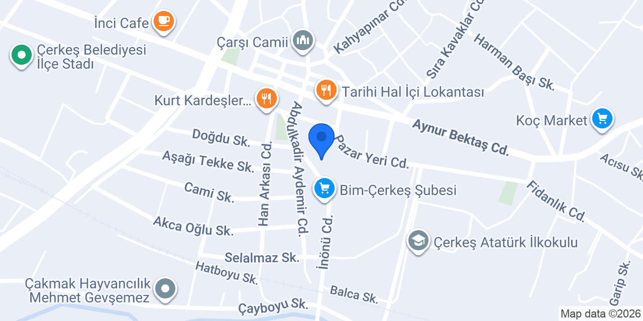 Halkbank Çerkeş Şubesi konumu