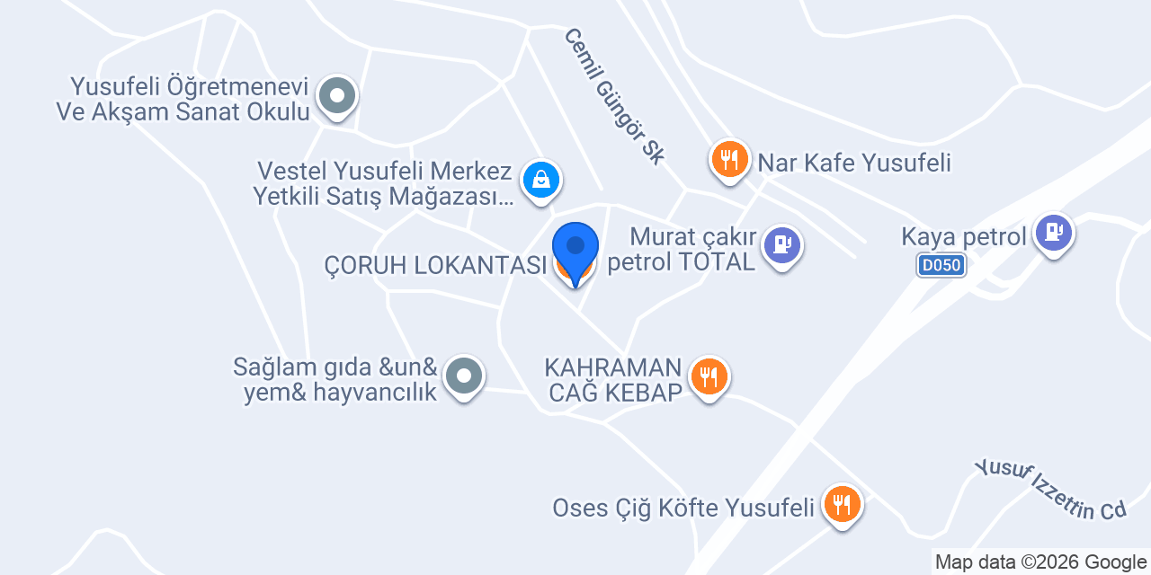 Yusufeli Mantı Atölyesi konumu