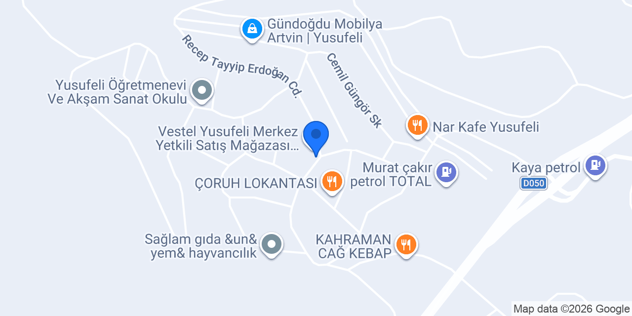 Yusufeli Kaymakamlığı konumu