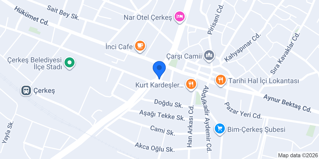 Çerkeş İlçe Halk Kütüphanesi konumu