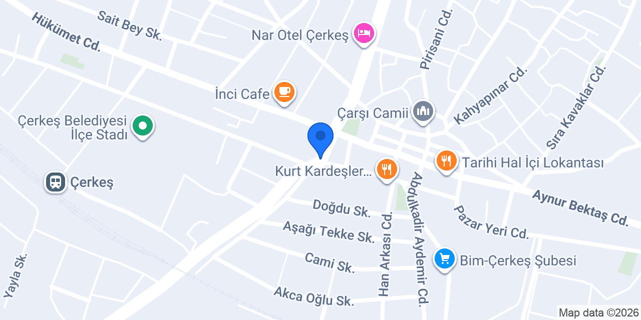 Çerkeş Veteriner Kliniği konumu