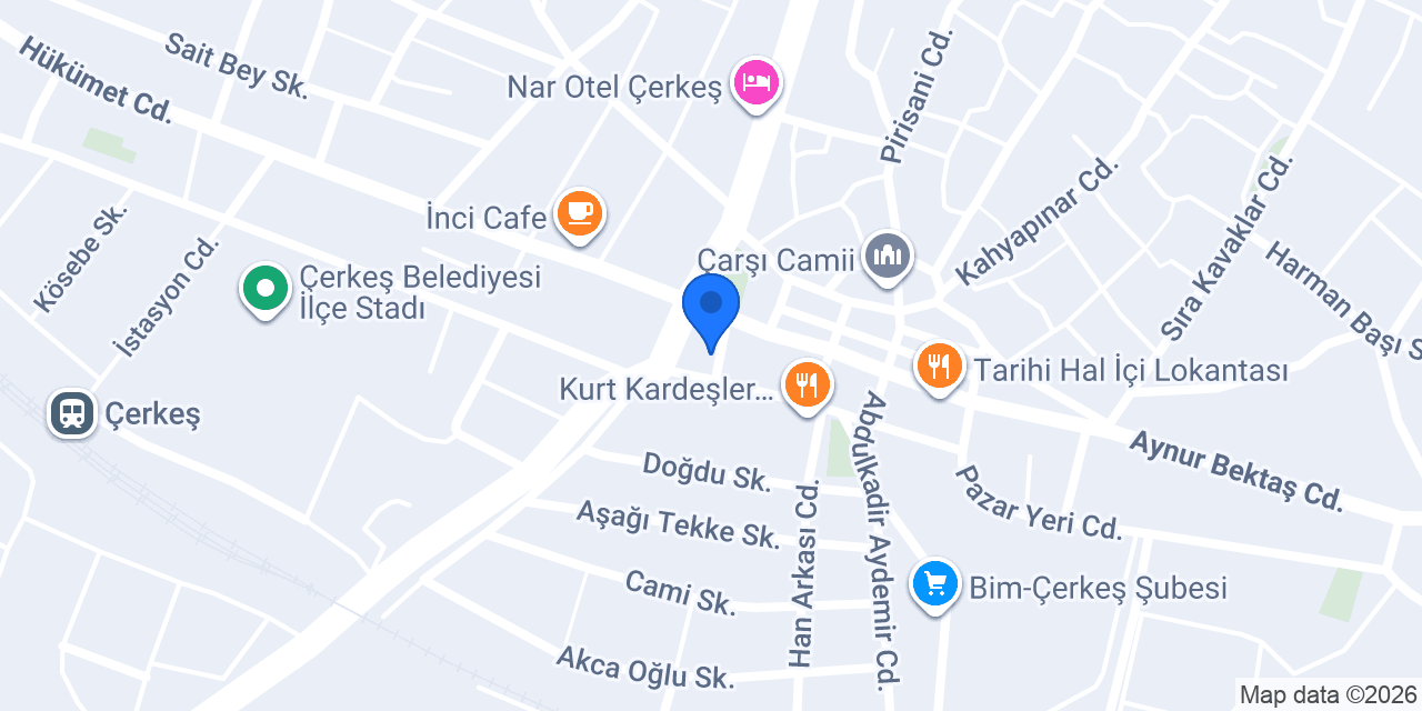 Çerkeş İlçe Emniyet Müdürlüğü konumu