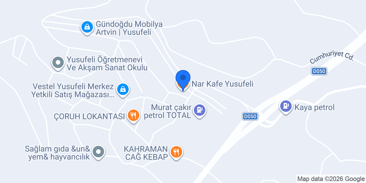Nar Kafe Yusufeli konumu
