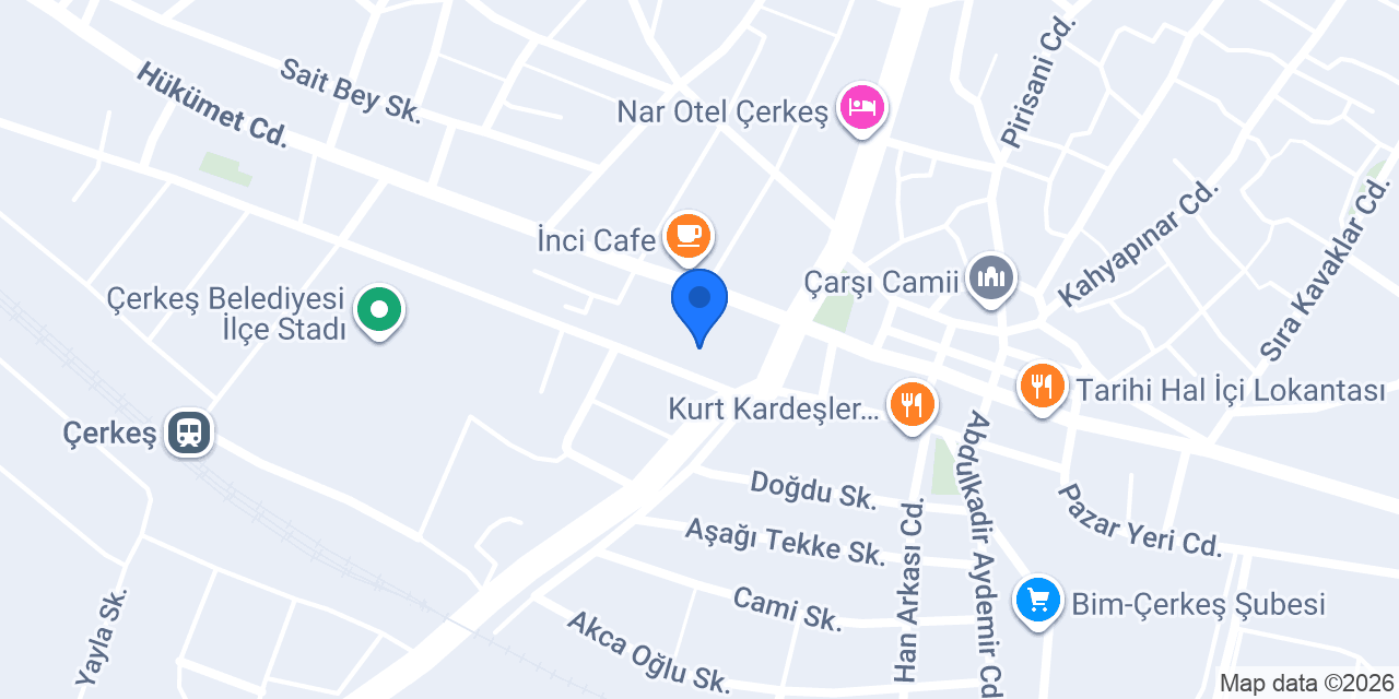 ÇERKEŞ KAYMAKAMLIĞI konumu