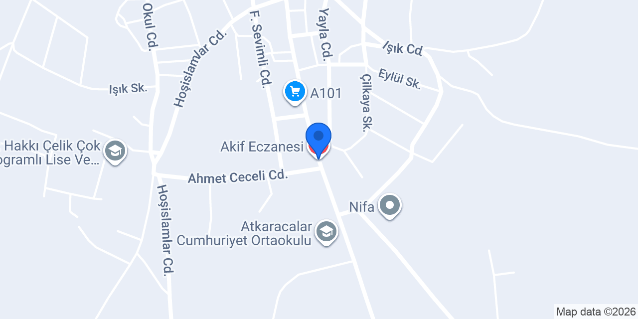 Akif Eczanesi konumu